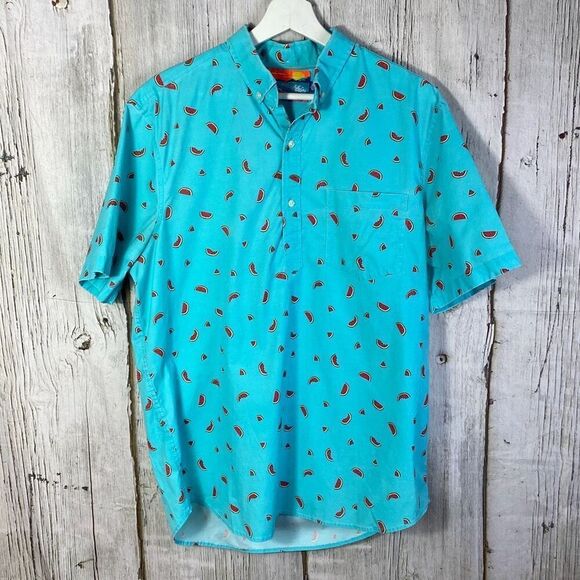Chubbies Watermelon Print Button Front Stretch Pocket Shirt Size Large Summer - Picture 1 of 10